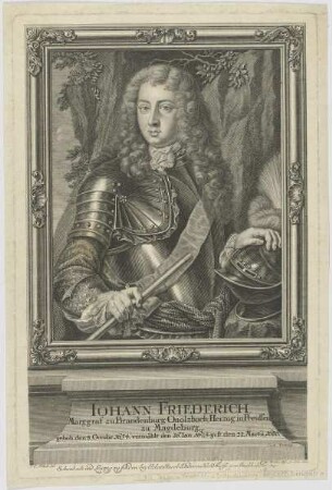 Bildnis des Iohann Friederich, Marggraf zu Brandenburg