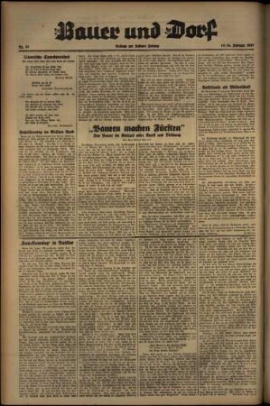Zweite Ausgabe vom Samstag, den 13. Februar 1937.