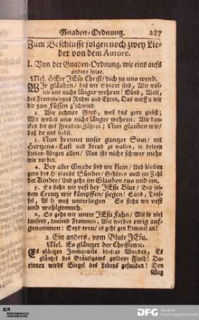 Zum Beschlusse folgen noch zwey Lieder von dem Autore.