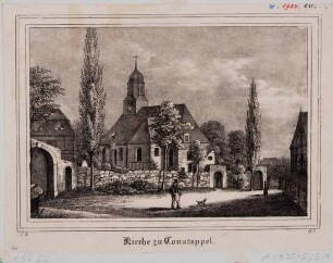 Die Kirche in Constappel bei Gauernitz westlich von Dresden, aus Sachsens Kirchen-Galerie von Hermann Schmidt, 1837, Bd. 1