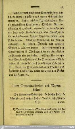Uiber Nervenkrankheiten und Nervensystem