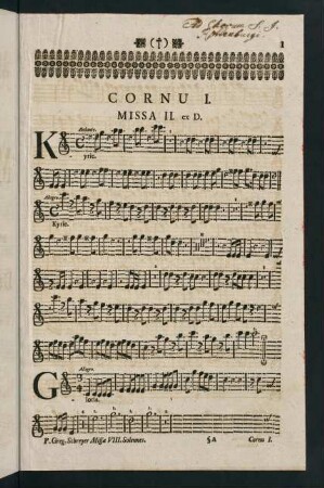 Cornu I. Missa II. ex D. - Missa IV. Cornu ex D.