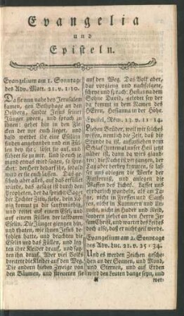 Evangelia und Episteln.