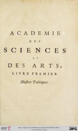 Livre Premier: Illustres Politiques