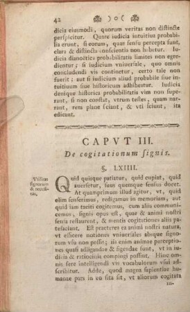 Capvt III. De cogitationum signis.