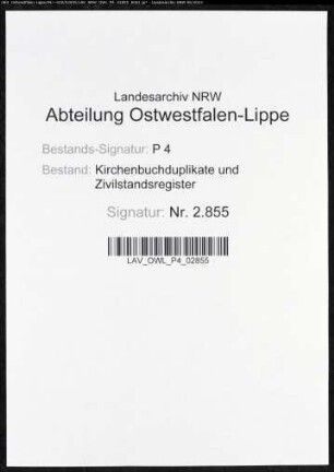 Kirchenbuchduplikat der evangelischen großen Mariengemeinde (GHT 1856-1874). (Gemeinde: Lippstadt, evangelische große Mariengemeinde)