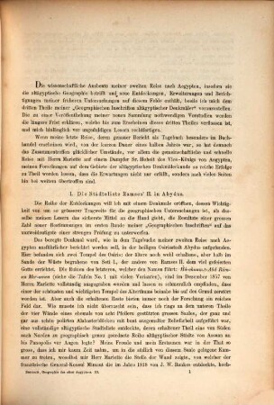 Geographische Inschriften altägyptischer Denkmäler : gesammelt während der auf Befehl Seiner Majestät des Königs Friedrich Wilhelm IV. von Preussen unternommenen wissenschaftlichen Reise in Ägypten, 3. Die Geographie der Ägypter nach den Denkmälern aus den Zeiten der Ptolemäer und Römer : nebst einem Nachtrage zur Geographie der Ägypter nach den altägyptischen Denkmälern