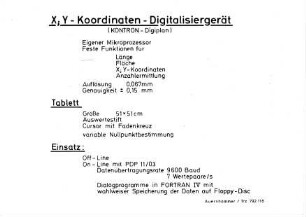 X;Y-Koordinaten-Digitalisiergerät