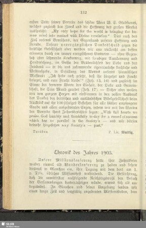 Chronik des Jahres 1903