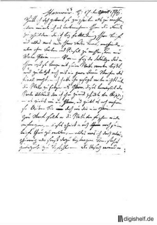 7: Brief von Johann Heinrich Ramberg an Johann Wilhelm Ludwig Gleim