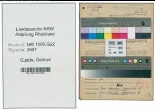 Entnazifizierung Gertrud Quade , geb. 04.06.1908 (Milchhaendlerin)