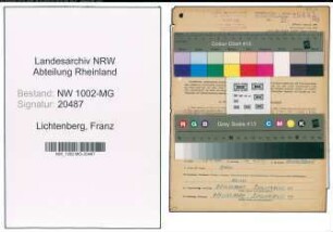 Entnazifizierung Franz Lichtenberg , geb. 22.06.1909 (Wirtschaftspruefer)