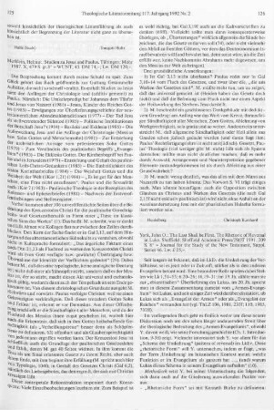 126-127 [Rezension] York, John O., The last shall be first