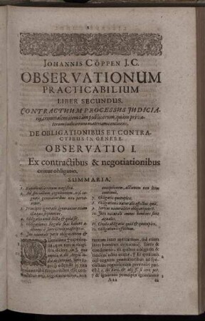 De Obligationibus Et Contractibus In Genere.