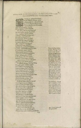 Adriani Cardinalis S. Chrysogoni Ad Ascanium Cardinalem S. Viri Vicecancellarium, venatio