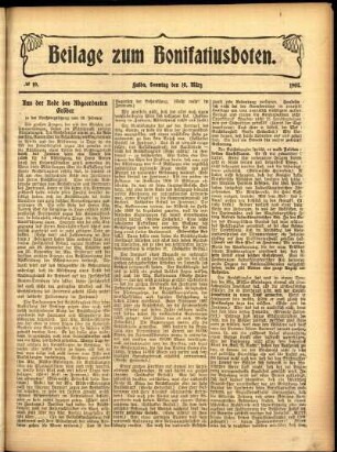Zweite Ausgabe vom Sonntag, den 10. März 1907.