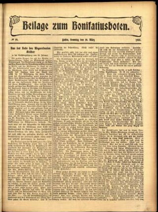 Zweite Ausgabe vom Sonntag, den 10. März 1907.