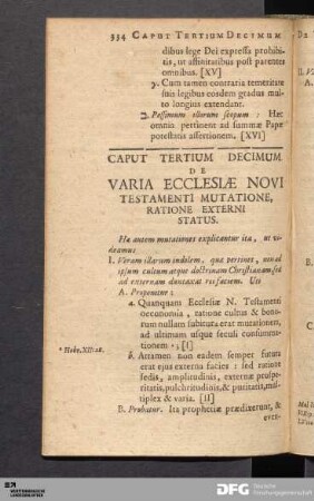 Caput Tertium Decimum. De Varia Ecclesiæ Novi Testamenti Mutatione, Ratione Externi Status.