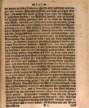 An Eine Höchstansehentliche Käyserl. Commission und Hochlöbliche Reichs-Visitations-Deputation Memoriale : Sambt Beylagen Sub Lit. A. usque F. inclusivè