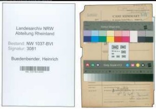 Entnazifizierung Heinrich Buedenbender , geb. 15.11.1895 (Kaufmann)