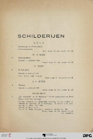 Schilderijen (Nr. 1-95)
