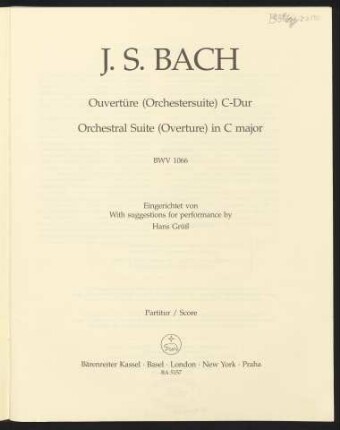 Ouvertüre (Orchestersuite) C-Dur : BWV 1066