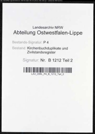 Heiratsbelege zum Zivilstandsregister der Stadt Iserlohn (H 1813)