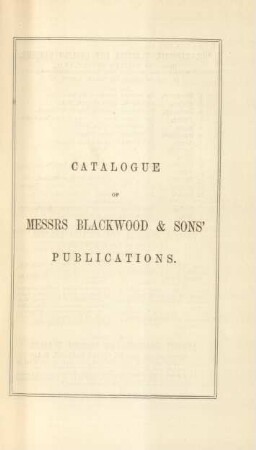 Catalogue of Messers Blackwood & Son's publications
