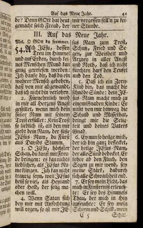 41-57, III. Auf das Neue Jahr. - VI. Aufs Fest Mariae Verkündigung.