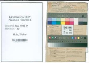 Entnazifizierung Walter Hutz , geb. 26.03.1904 (Architekt)
