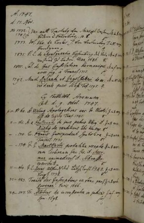 Ex Biblioth. Avemann. Cell. d. 9. Octob. 1747. [Nebst beigefügten Titeln.]