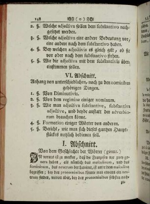 I. Abschnitt. Von dem Geschlechte der Wörter (genus.)