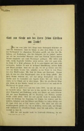 Gott zum Gruße und den Herrn Jesum Christum zum Troste!