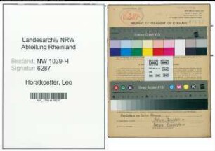 Entnazifizierung Leo Horstkoetter , geb. 02.03.1893 (Kaufmann)