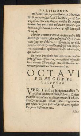 Octavi Praecepti Virtutes.