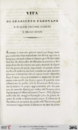Vita di Guariento Padovano e d'altri pittori veneti e dello stato