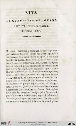 Vita di Guariento Padovano e d'altri pittori veneti e dello stato