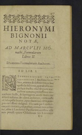 Hieronymi bignonii Notae