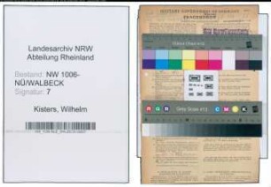 Entnazifizierung Wilhelm Kisters , geb. 26.02.1899 (Baecker)