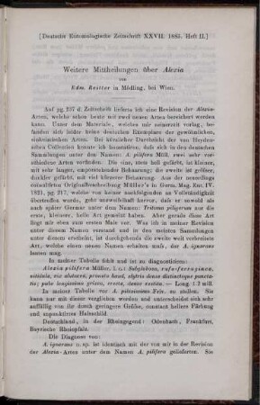 Weitere Mittheilungen über Alexia