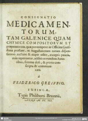 Consignatio Medicamentorum