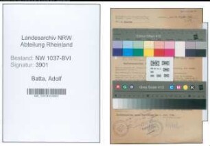 Entnazifizierung Adolf Batta , geb. 15.01.1885 (Baeckermeister)