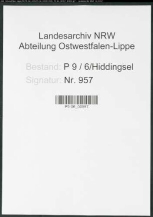Sterberegister Standesamt Hiddingsel