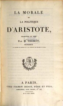 La morale et la politique, 1. Morale