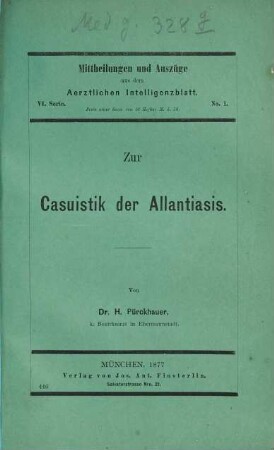 Ärztliches Intelligenzblatt. Mittheilungen und Auszüge. 6, 6. 1877/78