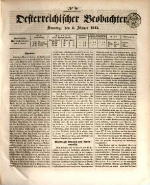 Der Oesterreichische Beobachter. 1843,1/6