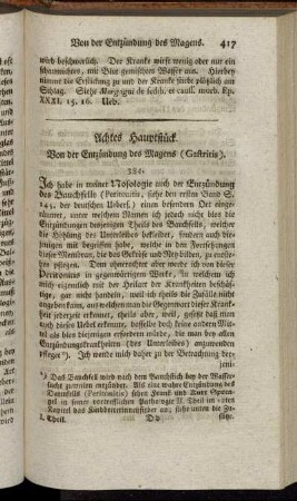 Achtes Hauptstück. Von der Entzündung des Magens (Gastritis).