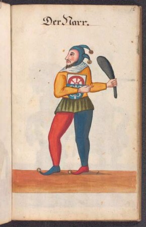 Diener als Narr gekleidet, mit Wappen Volckamer