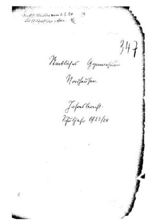 1923/24: Jahresbericht Schuljahr ... - 1923/24