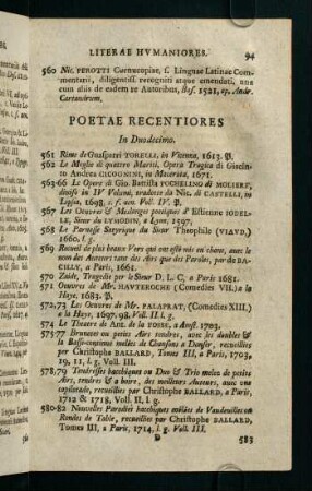 49-67, Poetae recentiores - Poetae recentiores